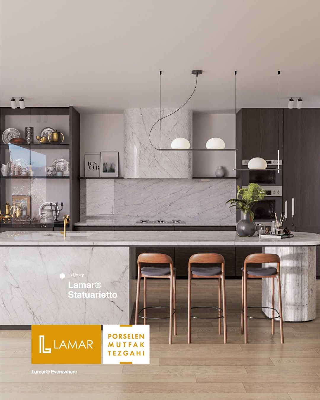 Luxury Porcelain Countertops Enhance Kitchen Designs in Antalya